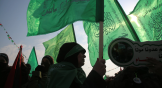 Des partisans du mouvement islamiste Hamas.