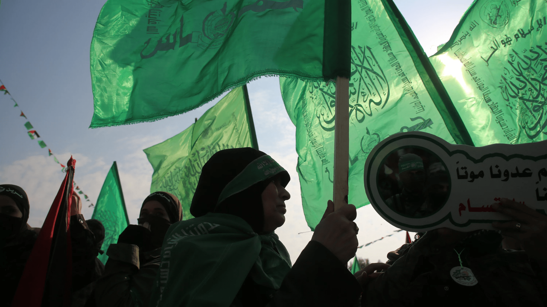 Des partisans du mouvement islamiste Hamas.