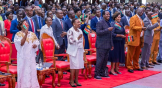 La première dame du Kenya, Rachel Ruto, au centre, participe à un rassemblement national de prière pour Haïti et d’autres pays dans le centre de Nairobi le 15 avril.