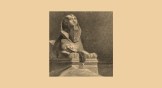 Mary and Baby Jesus sitting on an Egyptian sphinx statue