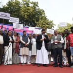 Dalit Christians and other activists hold placards during a protest in New Delhi.