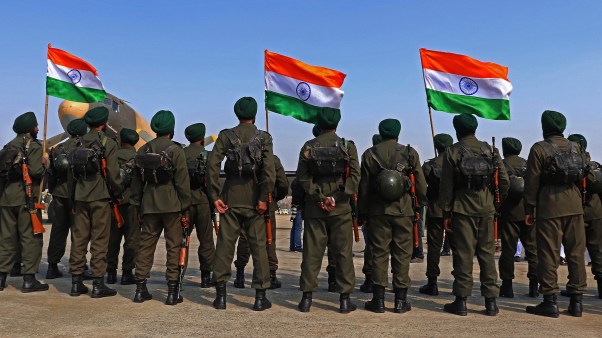 Indian army soldiers from a Sikh regiment.