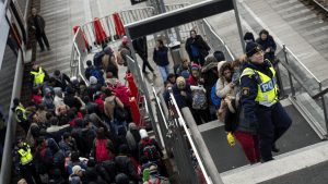 Asylum seekers arrive in Sweden.