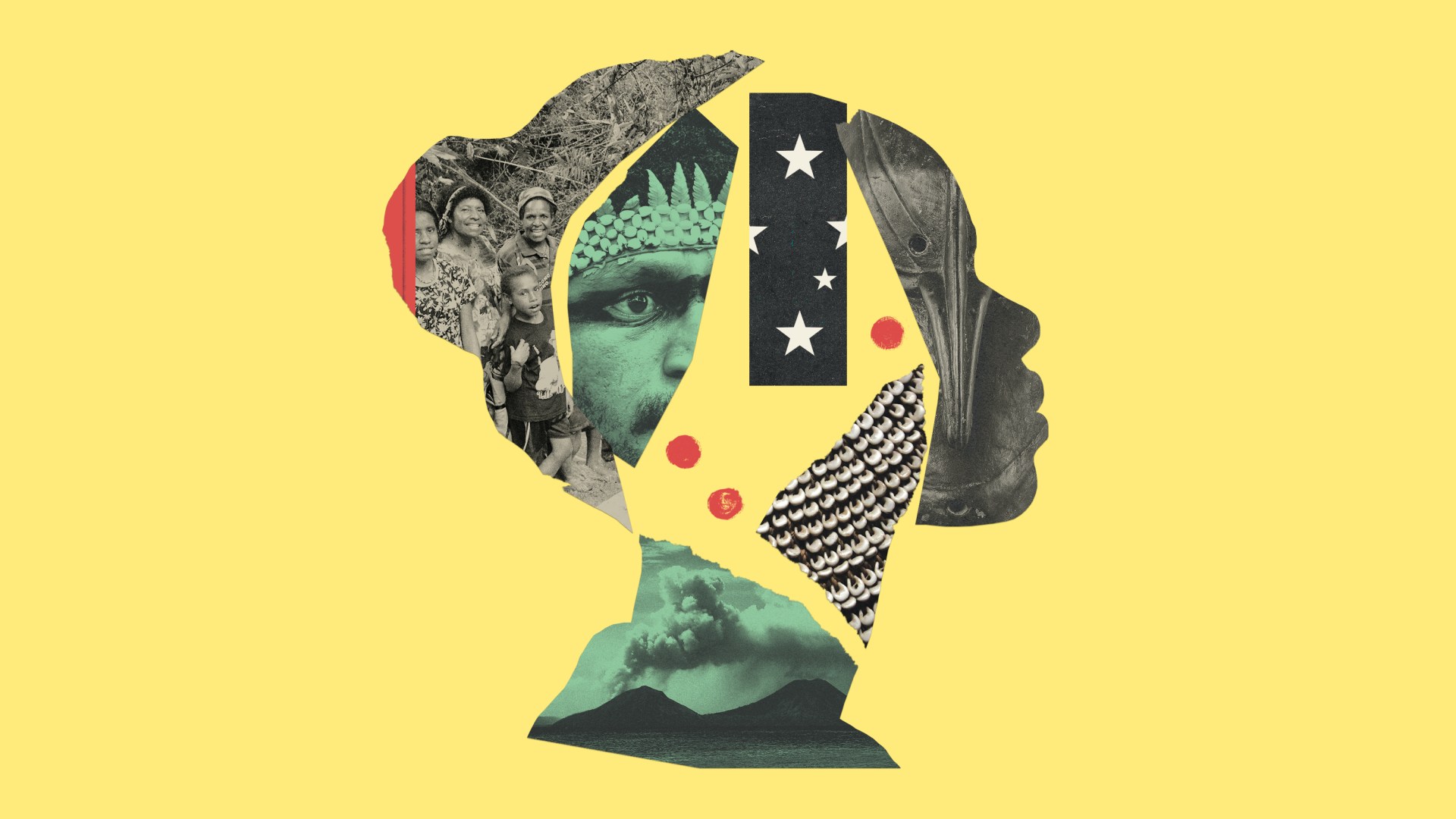 digital collage with elements from Papua New Guinea